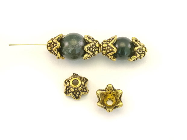Capacele, finisaj auriu antichizat, 10 mm (cod 8-71)