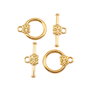 Inchizatoare tip toggle, placata cu aur, 18x14 mm + 21x9 mm (cod 13-101)