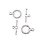 Inchizatoare tip toggle, placata cu argint, 14,5x11 mm + 17x7 mm (cod 13-102)