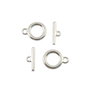 Inchizatoare tip toggle, placata cu argint, 14x11 mm + 13x4,5 mm (cod 13-104)