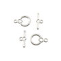 Inchizatoare tip toggle, placata cu argint, 14x9 mm + 14x6 mm (cod 13-106)