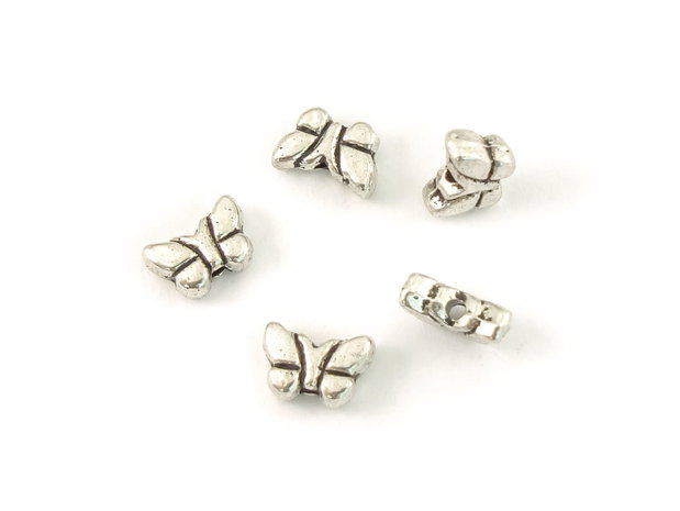 Distantier fluturas, argintiu antichizat, 8x5,5 mm (cod 7-116)