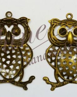 Pandantiv bufnita, bronz antichizat