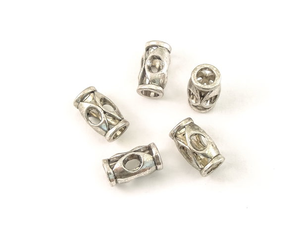 Distantier tubular, argintiu antichizat, 11x6,5 mm (cod 7-129)
