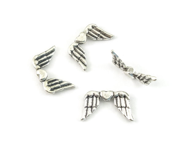 Distantier aripi, argintiu antichizat, 19x11 mm (cod 7-133)