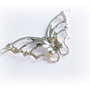 1b Conector / pandantiv  fluture placat argint 40 x 20mm