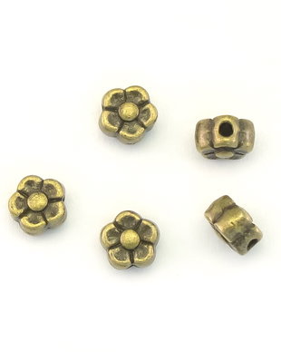 Distantier floare, finisaj bronz, 5x3 mm (cod 7-161)