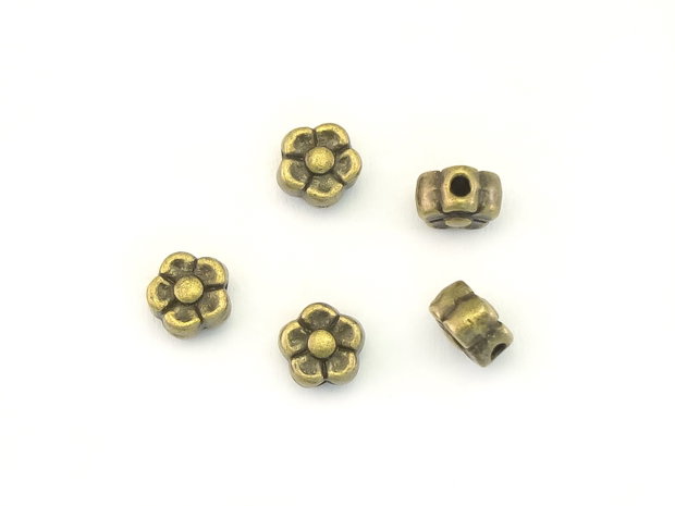 Distantier floare, finisaj bronz, 5x3 mm (cod 7-161)