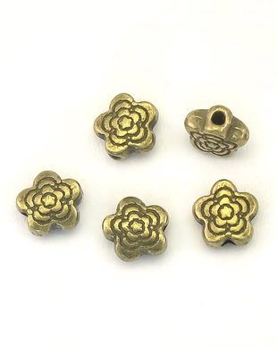 Distantier floare, finisaj bronz, 6x3 mm (cod 7-162)
