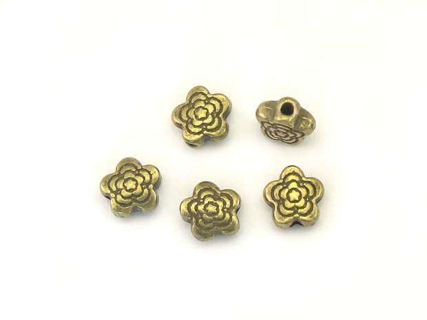 Distantier floare, finisaj bronz, 6x3 mm (cod 7-162)