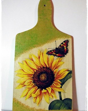 Tablou pentru bucatarie - Sunflower &amp; Butterfly - La comanda