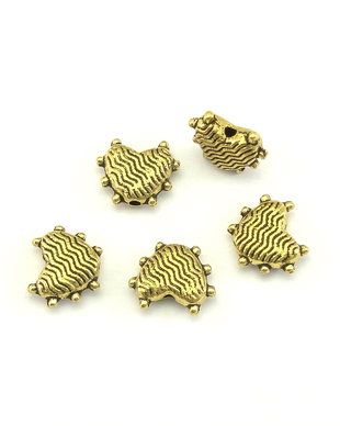 Distantier inima, finisaj auriu antichizat, 10x8 mm (cod 7-198)