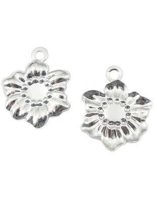 Charm floarea soarelui, placat cu argint, 22x18 mm (cod 9-241)