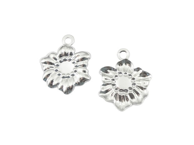Charm floarea soarelui, placat cu argint, 22x18 mm (cod 9-241)