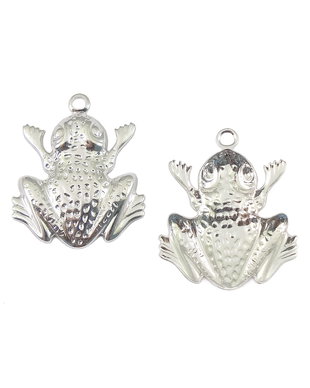 Charm broscuta, placat cu argint, 22x18 mm (cod 9-243)