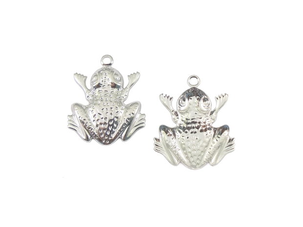 Charm broscuta, placat cu argint, 22x18 mm (cod 9-243)