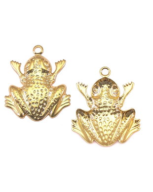 Charm broscuta, placat cu aur, 22x18 mm (cod 9-244)