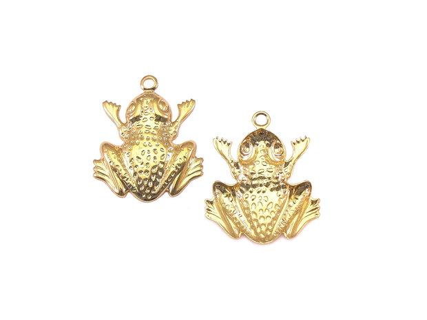 Charm broscuta, placat cu aur, 22x18 mm (cod 9-244)