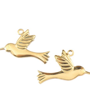 Charm colibri, placat cu aur, 25x19 mm (cod 9-245)