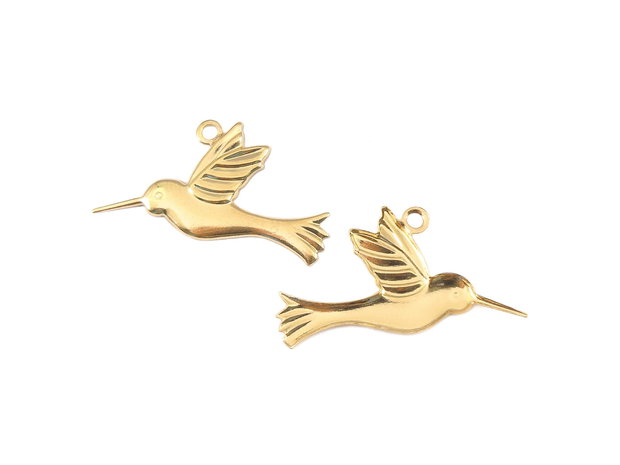 Charm colibri, placat cu aur, 25x19 mm (cod 9-245)