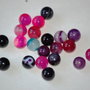 LPP805 - agate stripped fucsia 8 mm
