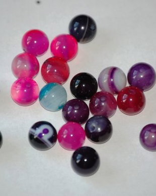 LPP805 - agate stripped fucsia 8 mm