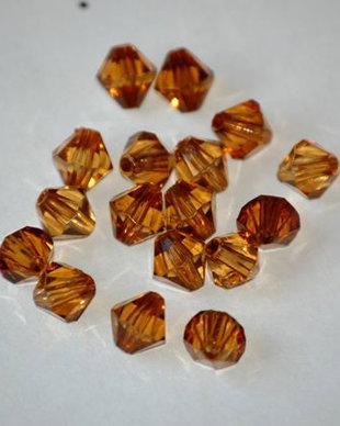 LMA801 - margele acrilice biconice maro - 8x6 mm