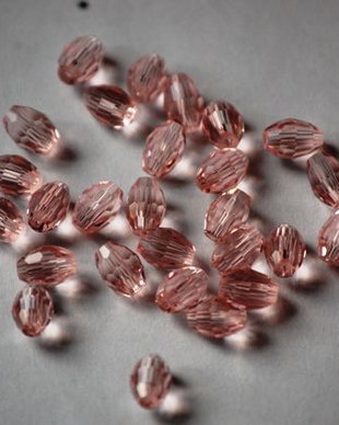 LMS812 - margele sticla roz deschis - 8x6 mm