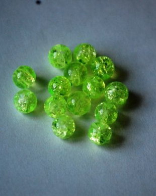 LMS601 - margele sticla crackle verde deschis - 6 mm