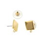 Tortite cercei tip tija, otel chirurgical placat cu aur,  patrat, 13x10 mm  (cod 4-37)