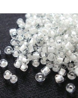 LN205 - margele nisip 2 mm, transparent cu miez alb - 2 lei
