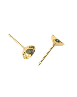 Tortite cercei tip tija, otel inoxidabil placat cu aur, cupa 6 mm  (cod 4-40)