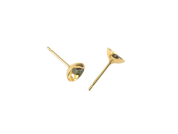 Tortite cercei tip tija, otel inoxidabil placat cu aur, cupa 6 mm  (cod 4-40)