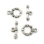Inchizatoare tip toggle, argintiu antichizat, 21x16 mm + 24x9 mm (cod 13-112)