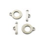 Inchizatoare tip toggle, argintiu antichizat, 17x13 mm + 16,5x7 mm (cod 13-116)