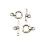 Inchizatoare tip toggle, argintiu antichizat, 16,5x11 mm + 20x8 mm (cod 13-121)