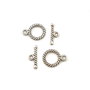 Inchizatoare tip toggle, argintiu antichizat, 15,5x11 mm + 19x6,5 mm (cod 13-122)