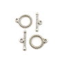 Inchizatoare tip toggle, finisaj argintiu antichizat, 15,5x12 mm + 18x6 mm (cod 13-132)