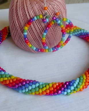 Colier cu margele Rainbow