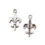 Charm fleur de lis, finisaj argintiu antichizat, 21x12,5 mm (cod 9-253)