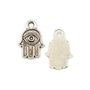 Charm Hamsa, finisaj argintiu antichizat, 18,5x12,5 mm (cod 9-255)