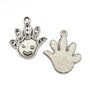 Charm palma, finisaj argintiu antichizat, 23x19,5 mm (cod 9-256)