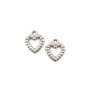 Charm inima, finisaj argintiu antichizat, 10,5x9 mm (cod 9-259)