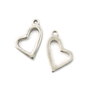 Charm inima, finisaj argintiu antichizat, 19,5x14 mm (cod 9-260)