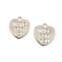 Charm inima, finisaj argintiu antichizat, 15x14 mm (cod 9-261)