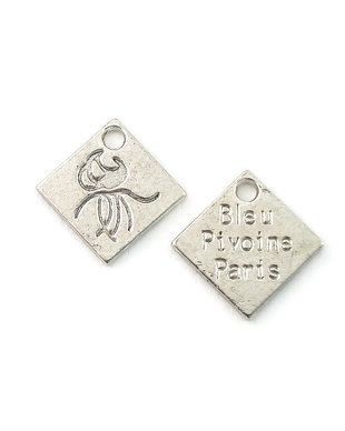 Charm, finisaj argintiu antichizat, 14x14 mm (cod 9-263)