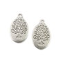 Charm copac, finisaj argintiu antichizat, 23x14,5 mm (cod 9-264)