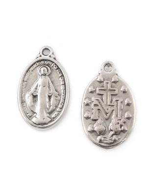 Charm iconita, finisaj argintiu antichizat, 19,5x11,5 mm (cod 9-266)