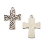 Charm cruciulita, finisaj argintiu antichizat, 22x16,5 mm (cod 9-267)