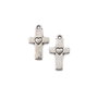 Charm cruciulita, finisaj argintiu antichizat, 15,5x9 mm (cod 9-269)